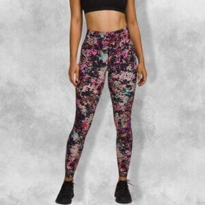 Lululemon Base Pace High-Rise Tight 28" Stencil Blossom Red Multi Women's US 0 C